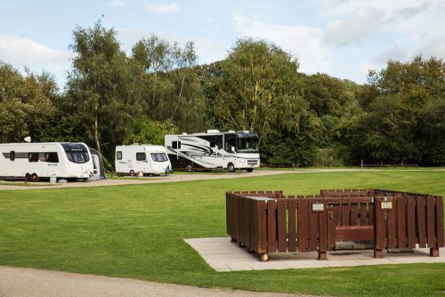 Spacious areas for tourers, with each area having its own drinking water supply and waste bins.